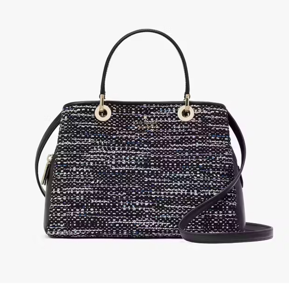 Kate Spade Carey Tweed Sullivan Satchel With Detachable Crossbody Strap